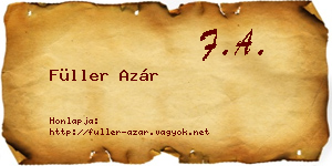 Füller Azár névjegykártya